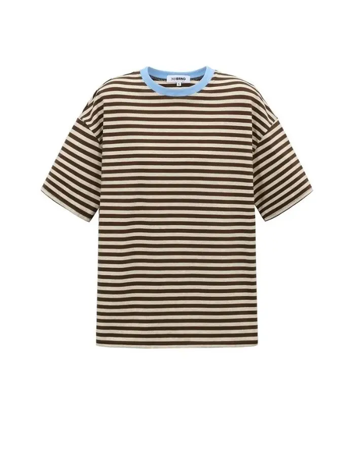 T-Shirt The Colorful Striped Tee I Dark Brown