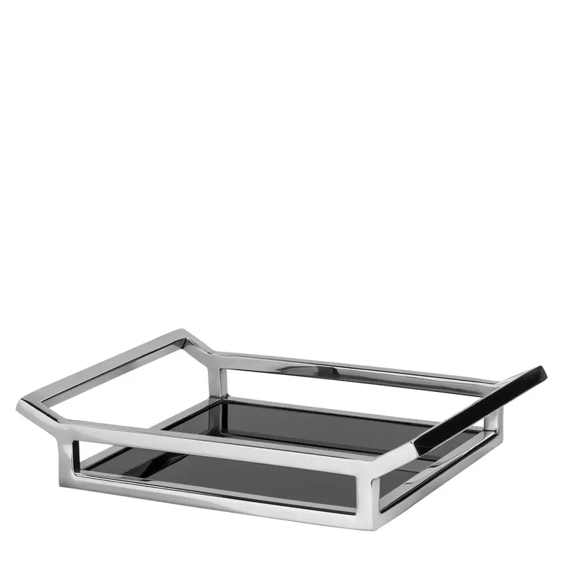 Tablett – Edelstahl-Glas, Schwarzes Finish, Eleganter Blickfang - Piano | Fink Living