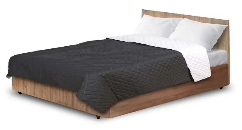 Tagesdecke ultraschallgesteppt 160 x 200 cm biało-schwarz