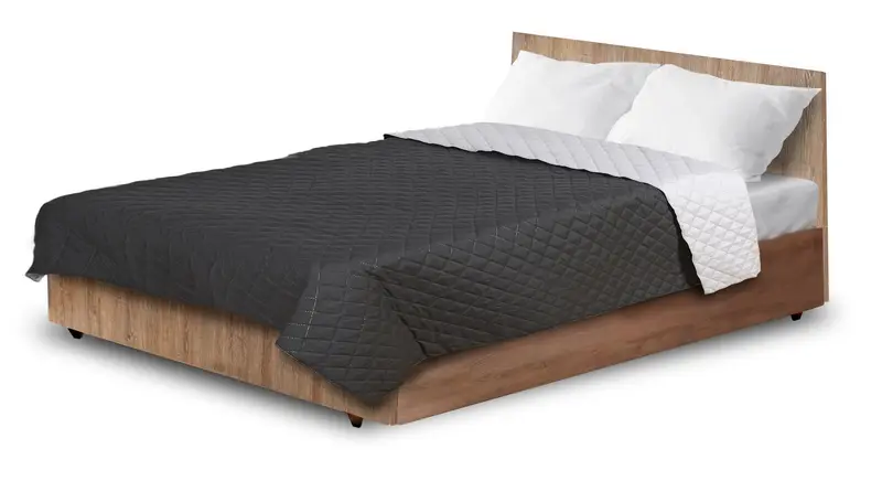 Tagesdecke ultraschallgesteppt 220 x 240 cm szaro-schwarz
