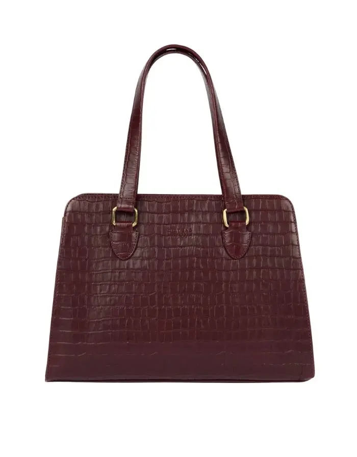 Tasche Blair Large Croco I Dark Cherry
