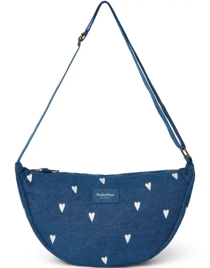 Tasche Fanny Pack Denim I Dark Blue White Hearts