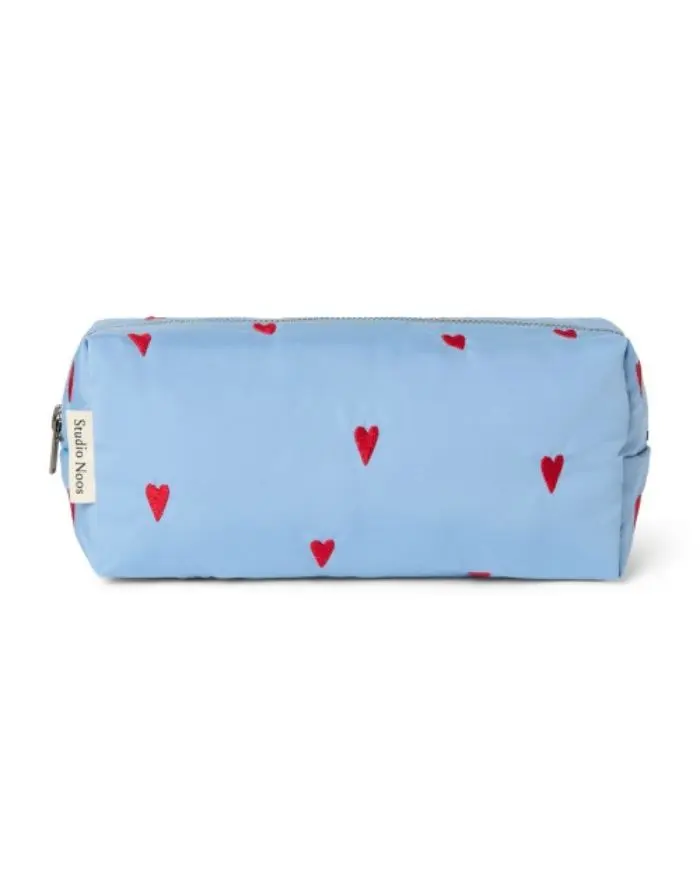 Tasche Kosmetik Puffy I Light Blue Hearts