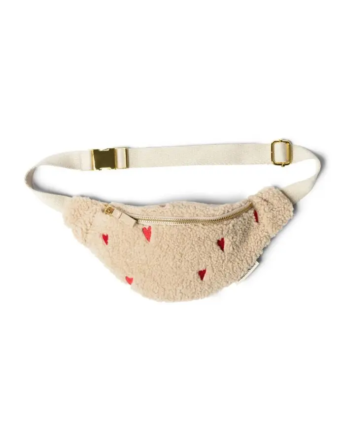 Tasche Mini Fanny Pack Teddy I Ecru Hearts