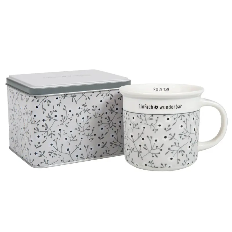 Tasse mit Metalldose "Einfach wunderbar"