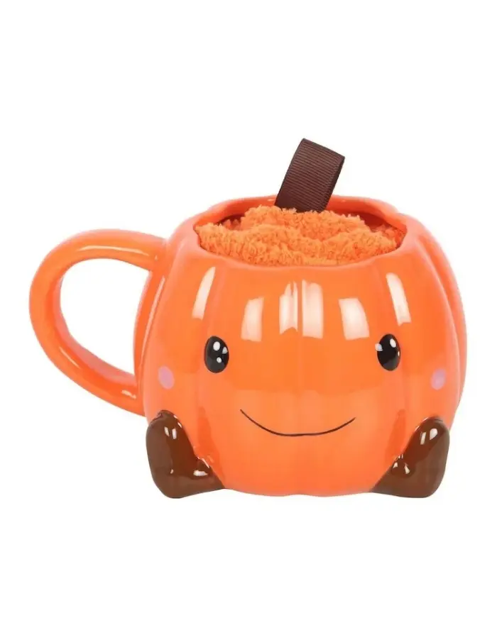 Tasse und Socken Set I Kürbis