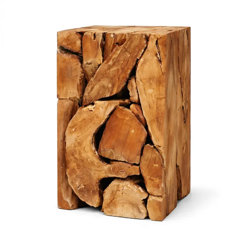 Teak Holz Säule XILON quadratisch / 45 cm und 60 cm