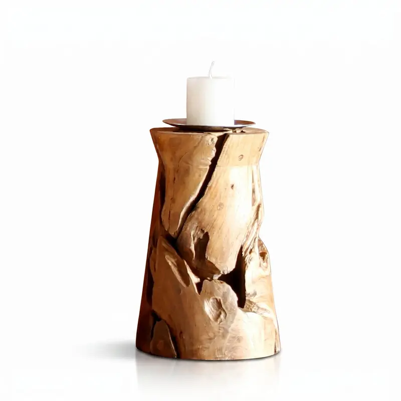 Teak Kerzenständer OXXY