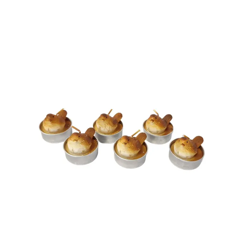 Teelichte 6er Set "Spatz", farbig