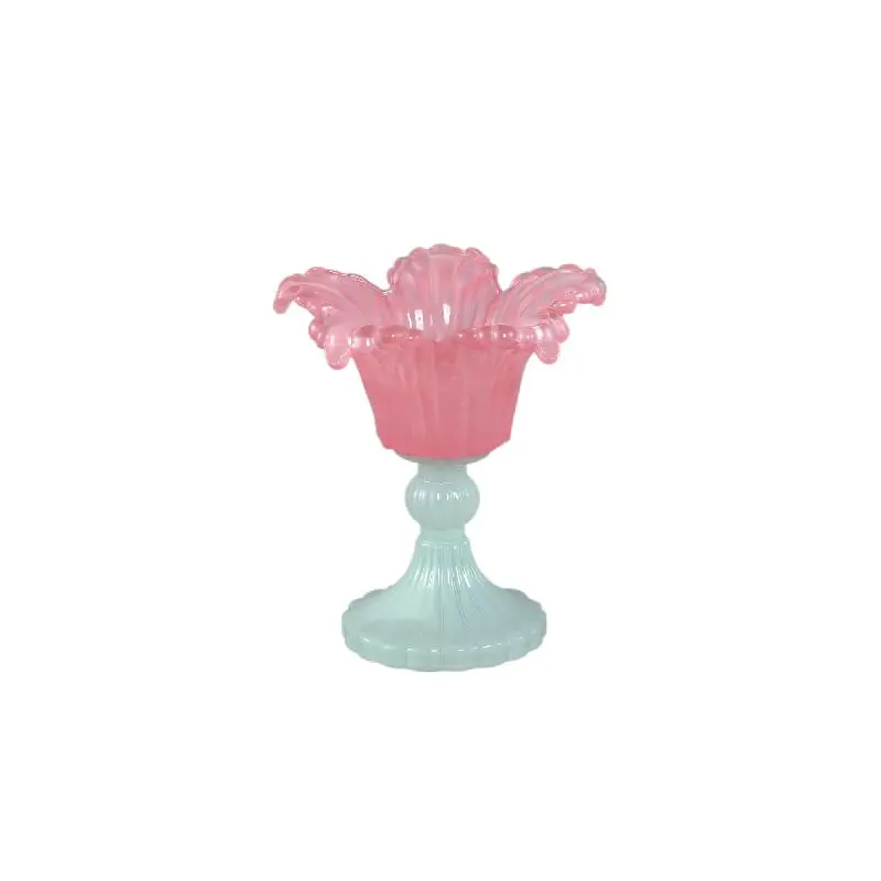 Teelichthalter – Blumendesign, Blütenform, Glasmaterial, Rosa – Leila | PTMD
