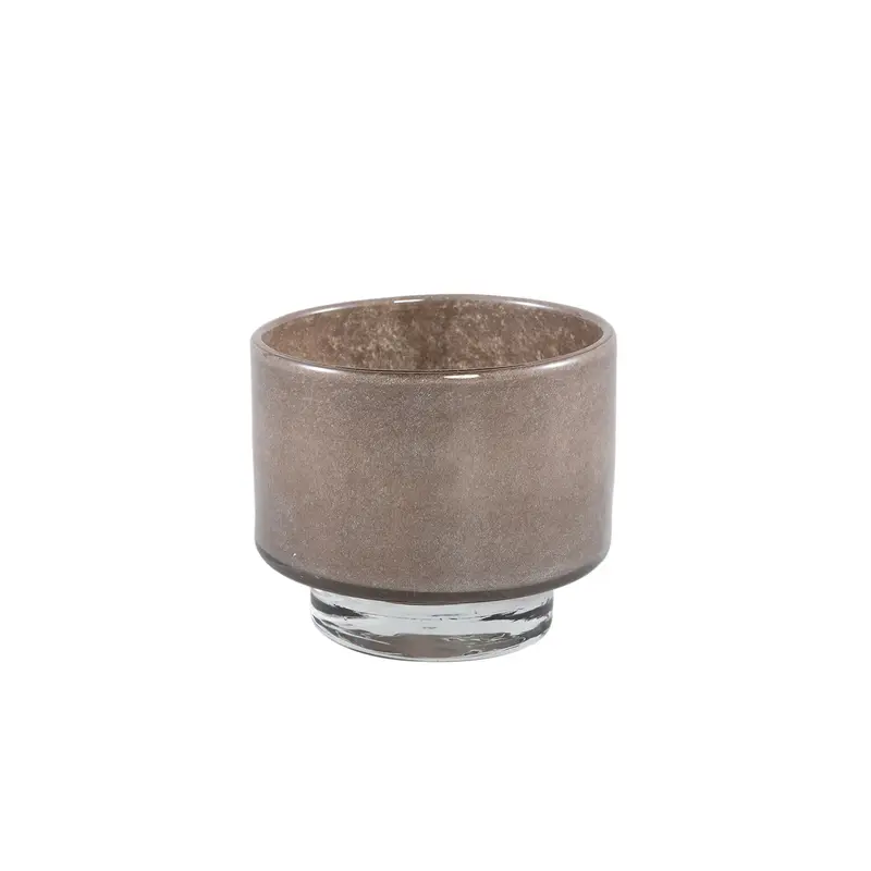 Teelichthalter – Braunes Glas, Sockel Design, Glasoptik, S - Josiah | PTMD
