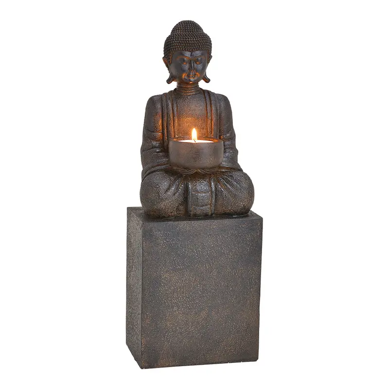 Teelichthalter – Buddha-Figur, aus Poly | Wurm