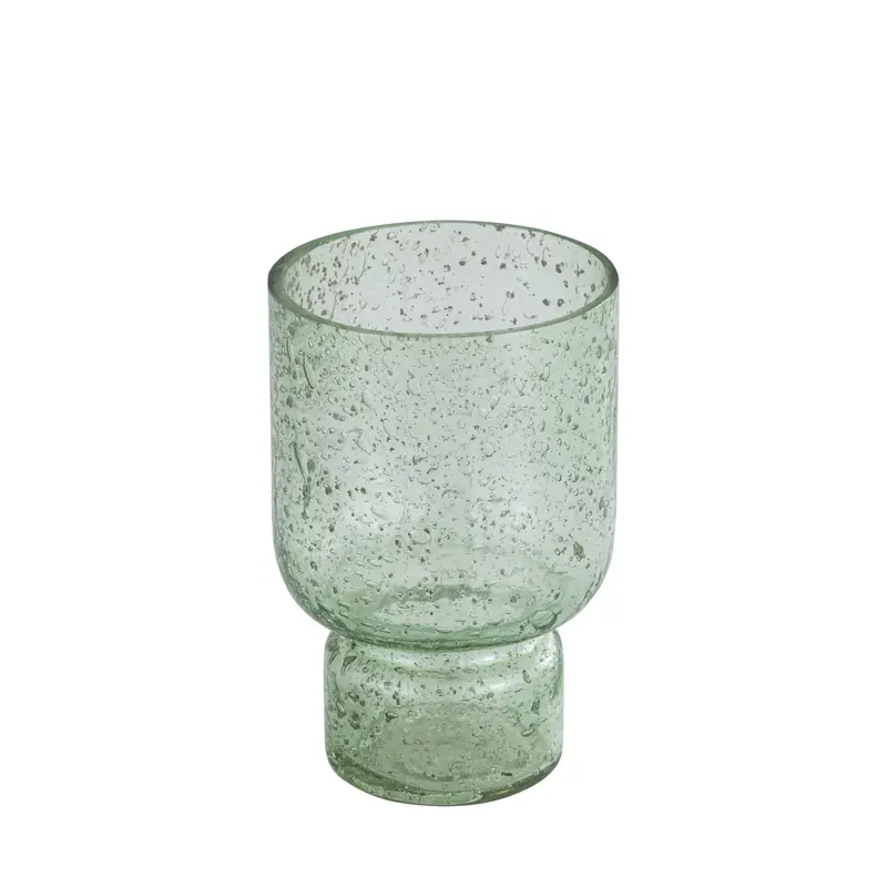 Teelichthalter – Glas Material, Grün Ton, Steinoptik Look, S – Laurynn | PTMD