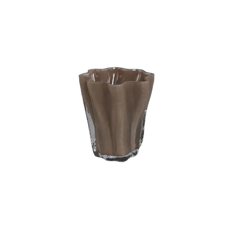 Teelichthalter – Glas Material, Unregelmäßige Form, Taupe Farbe – Rilie | PTMD