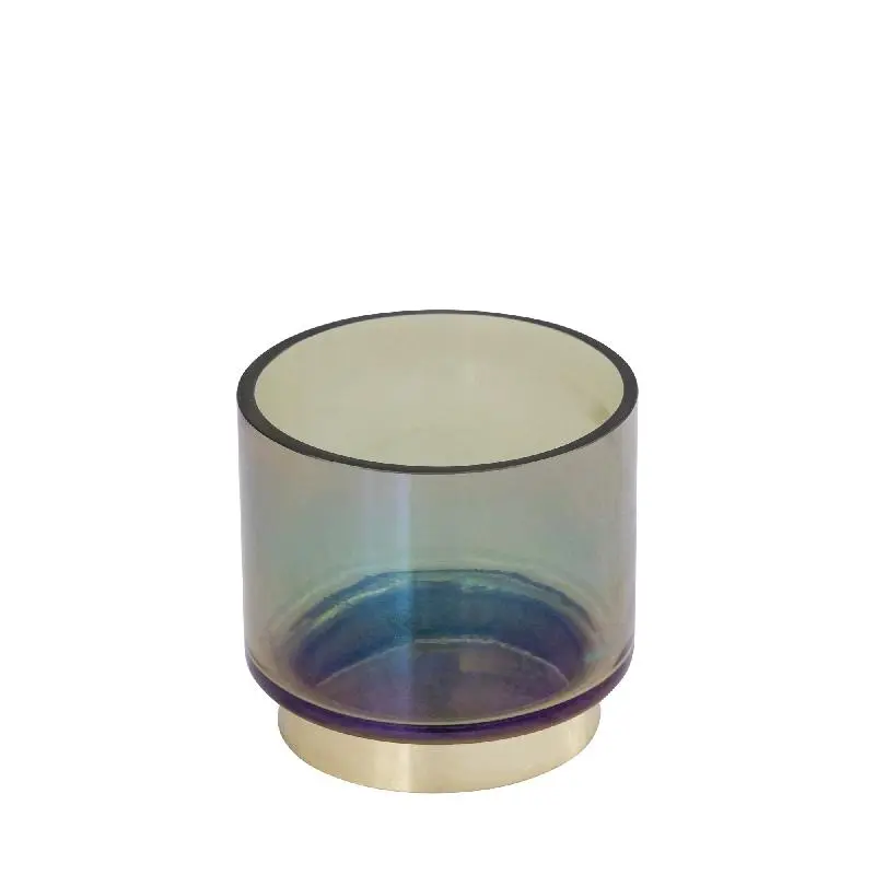 Teelichthalter – Modernes Design, Runde Form, Glas Metall Material, Grün, XS – Norah | PTMD