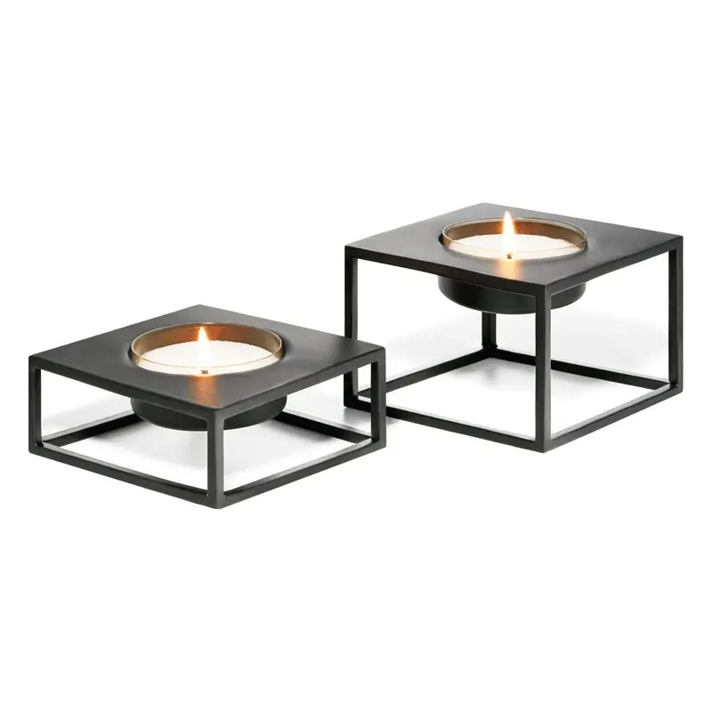 Teelichthalter Pulverbeschichteter Stahl, Minimalistisches Design, Elegante Schwebende Form – Solero | Philippi