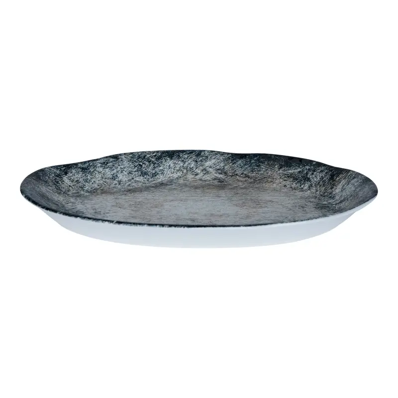 Teller – Blau Porzellan, Ovale Form, Schlichte Optik, 32 cm - Kaylaa | PTMD