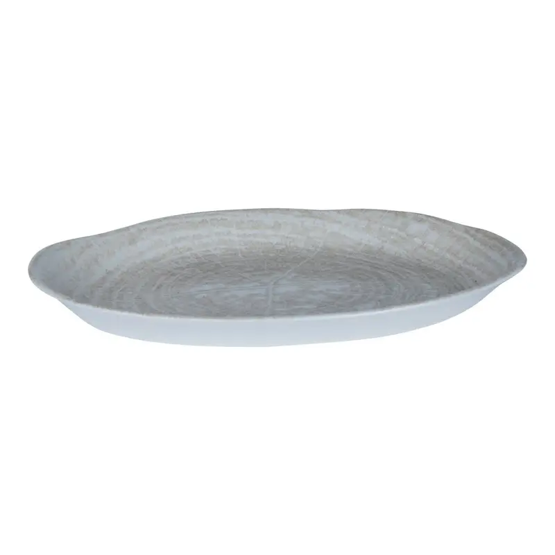 Teller – Creme Porzellan, Ovale Form, Schlichte Optik, 32 cm - Kaylaa | PTMD