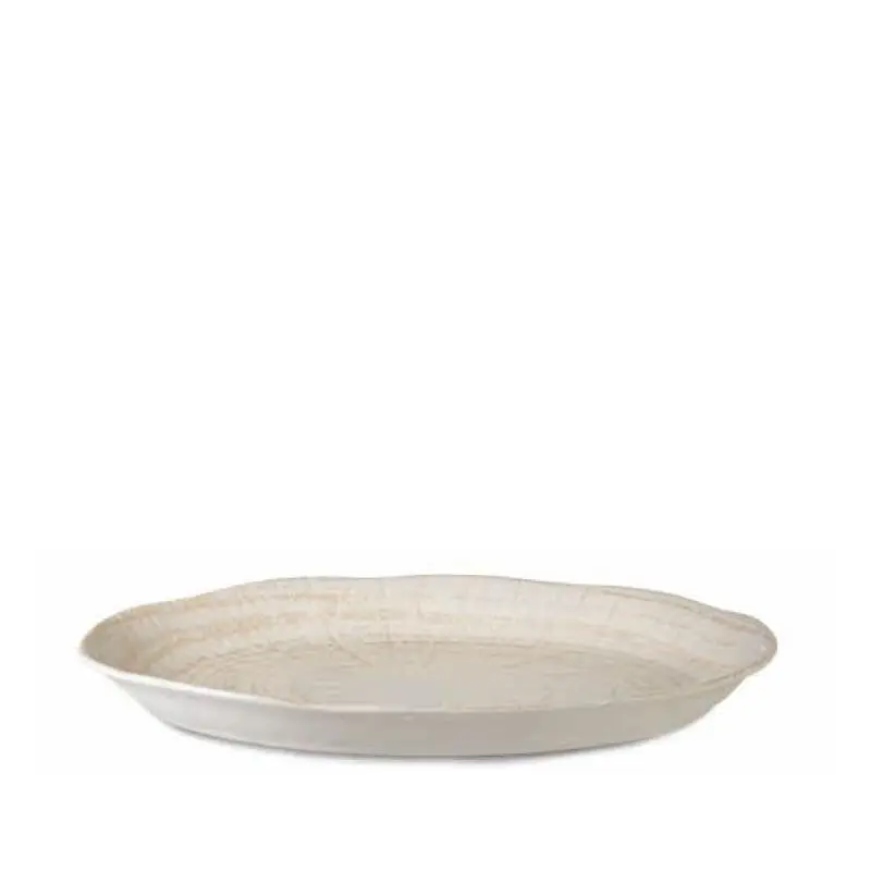 Teller – Creme Porzellan, Ovale Form, Schlichte Optik, 36 cm - Kaylaa | PTMD
