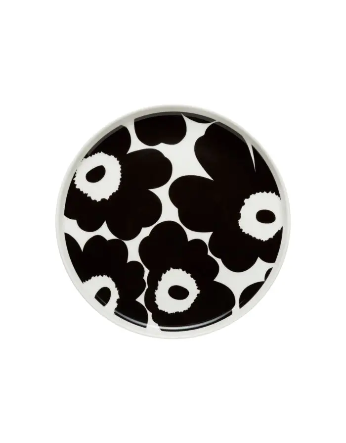 Teller Oiva/Unikko ø20cm I Schwarz/Weiß