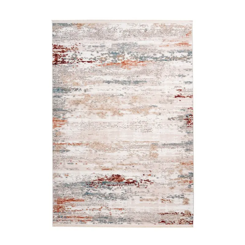 Teppich – Abstraktes Muster, Vintage Design, Grau Lachsrosa, 80 x 150 cm - Acropolis 325 | Kayoom