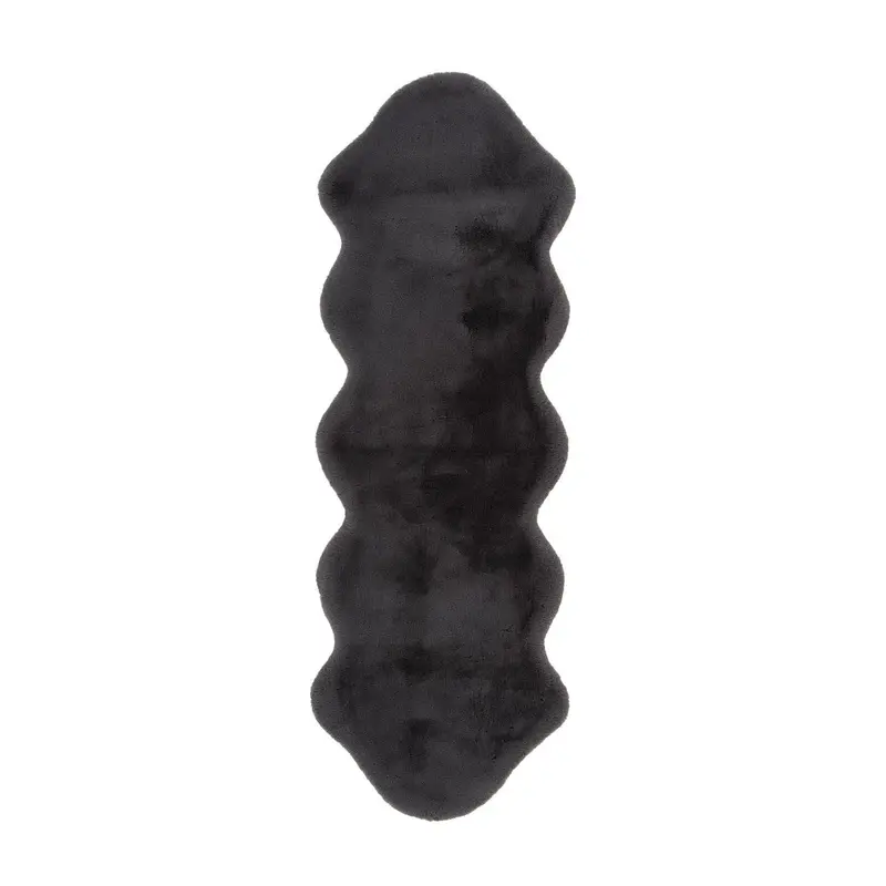 Teppich – Anthrazit Farbe, Doppelte Form, Weicher Flor - Rabbit Double Sheepskin 325 | Kayoom