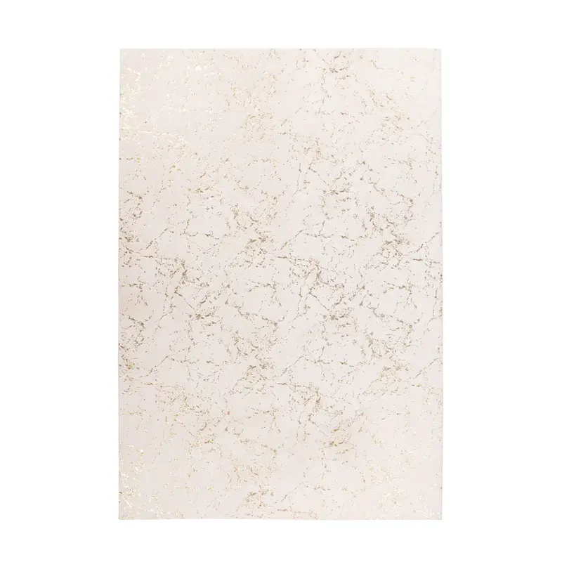 Teppich – Creme / Gold Farbe, Weicher Flor, Glanz Muster, 150 cm - Bijou 225 | Kayoom