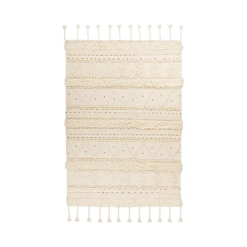 Teppich – Creme Wolle, Weiche Struktur, Edles Design, 230 cm - Bohist 525 | Kayoom