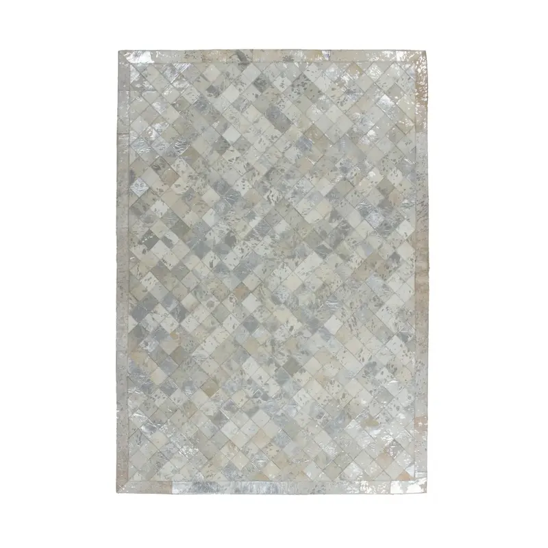 Teppich – Echtes Leder, Patchwork Design, Luxuriöse Farbgebung, 170 cm - Lavish 210 | Kayoom