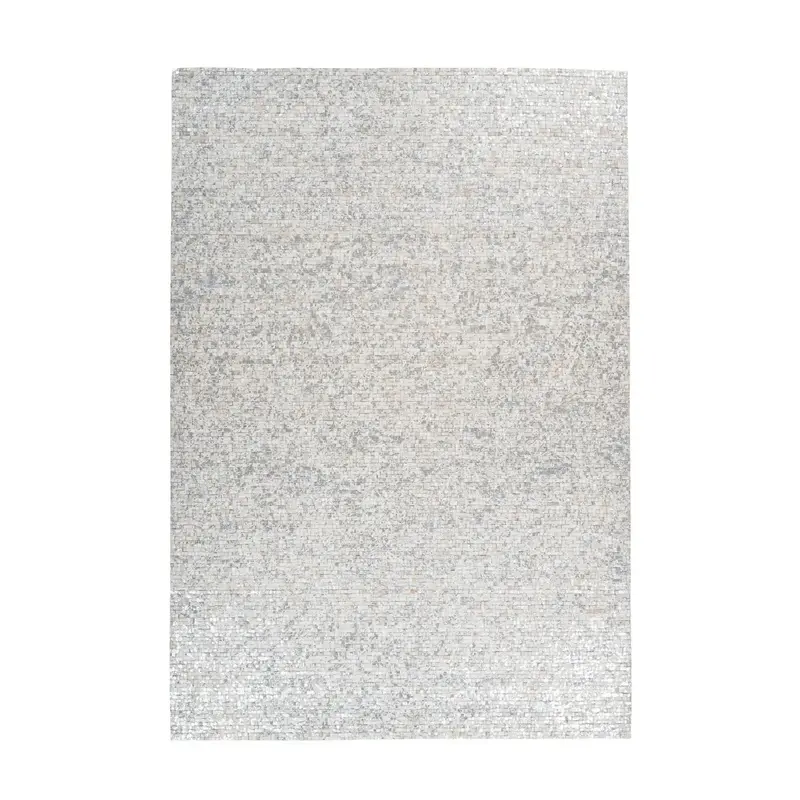 Teppich Echtleder Patchwork Metallic-Effekt Filzrücken – Finish 125 | Kayoom
