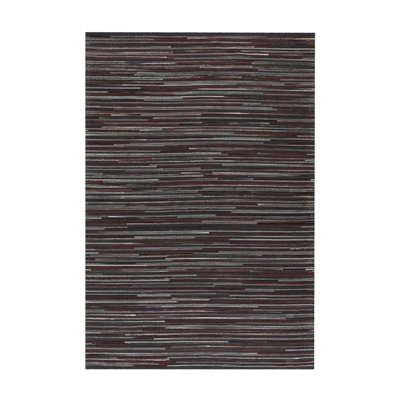 Teppich – Filigrane Patchworkoptik, Natürlicher Materialmix, Anthrazitfarbene Eleganz, Flachflor - Wild 8023 | Kayoom