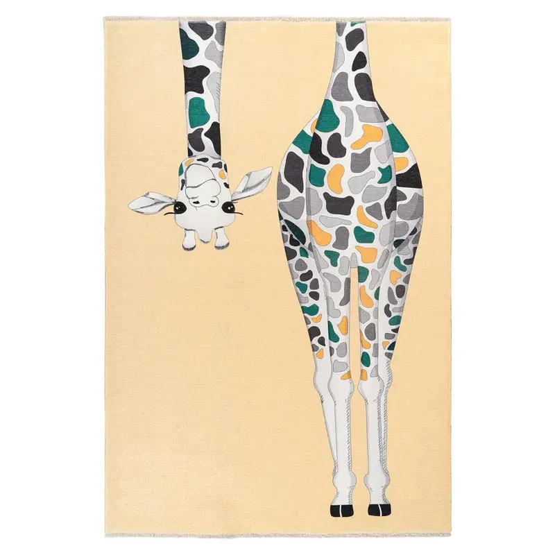 Teppich – Giraffe Design, Recycelte Baumwolle, Waschbare Oberfläche - Joanna 612 | Kayoom