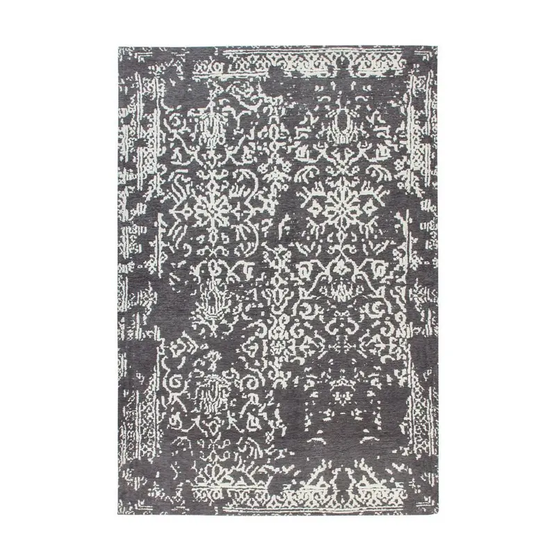 Teppich – Grau Anthrazit, Jacquard Gewebe, Baumwollmix 150 cm - River 130 | Kayoom