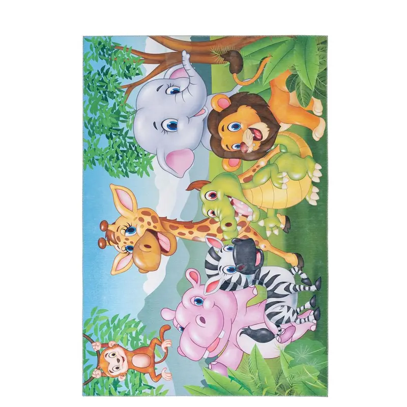 Teppich – Polyester Flor, Dschungel Motiv, Tier Design, 80 x 120 cm - Sympathy Kids 249 | Kayoom