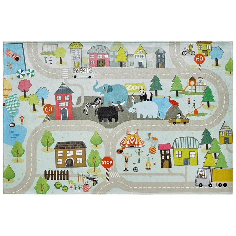 Teppich – Polyester Flor, Straßen Motiv, Spielteppich Design, 160 x 230 cm - Sympathy Kids 241 | Kayoom