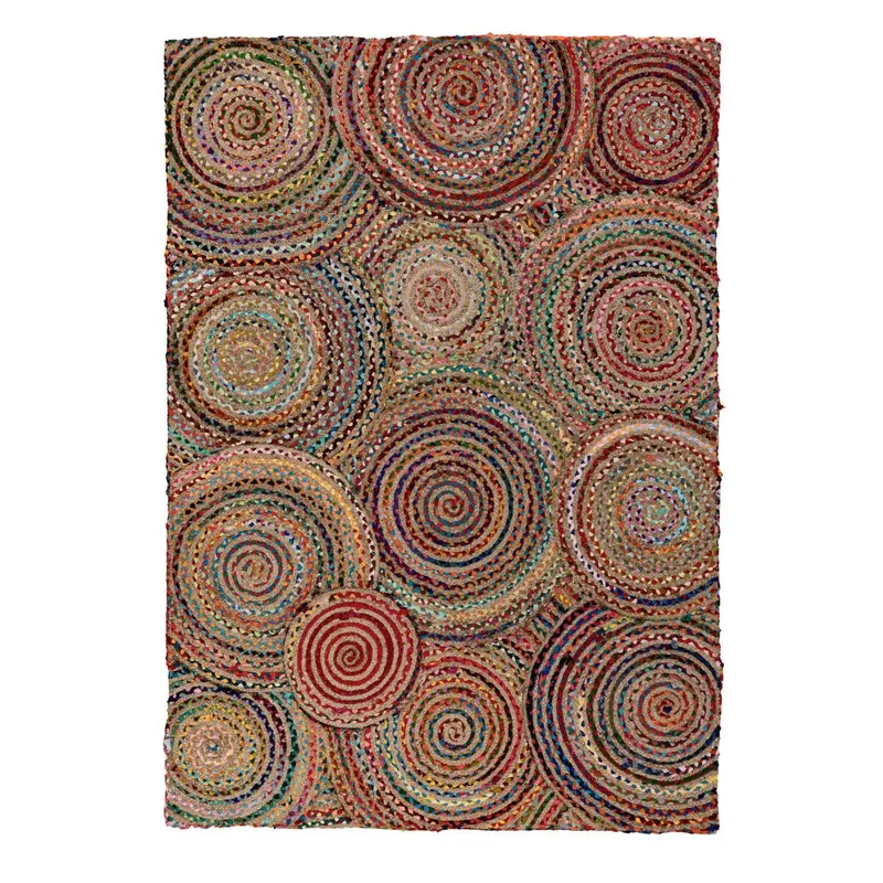 Teppich – Reine Baumwolle, Kurzflor Struktur, Bunte Optik, 170 cm - Tulum 356 | Kayoom