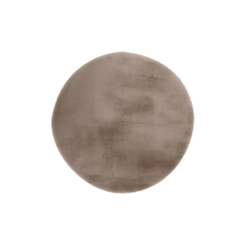 Teppich – Taupe Farbe, Weicher Flor, Felloptik 160 cm Rund - Rabbit Light 525 | Kayoom