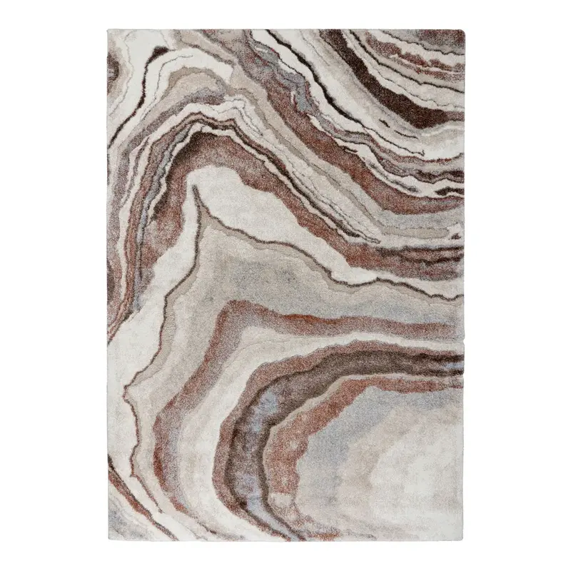 Teppich – Warme Terrakotta Töne, Weicher Kurzflor, Zeitlose Eleganz, 170 cm - Firenze 486 | Kayoom