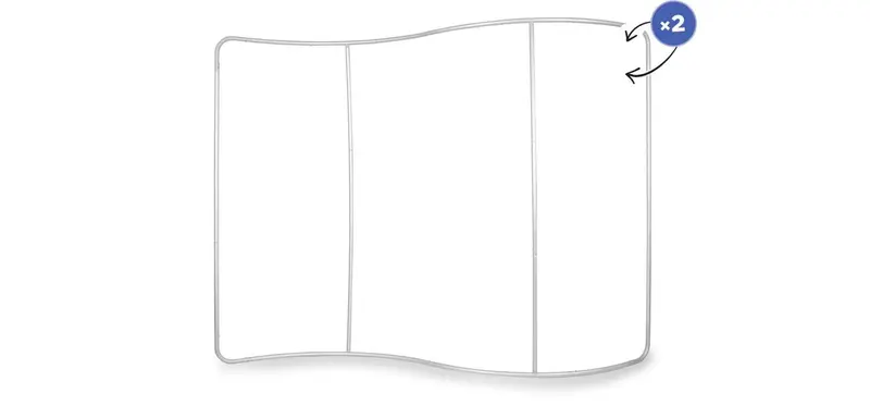 Textil-Messewand Atlantis S-Form 300 x 230