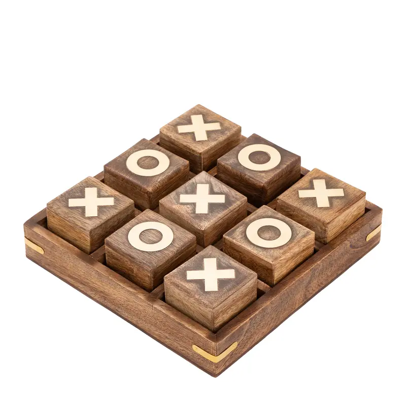 Tic-Tac-Toe – Mangoholz, Dunkelbraunes Finish - Elani | PTMD