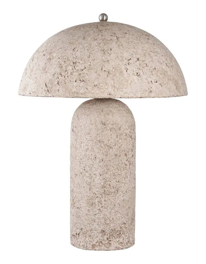 Tischlampe Astley I Papier-Mâché/Stone Grey