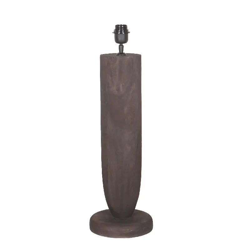 Tischlampe aus Mangoholz mit Braunton und schlichtem Design in runder Form – Lorinne | PTMD