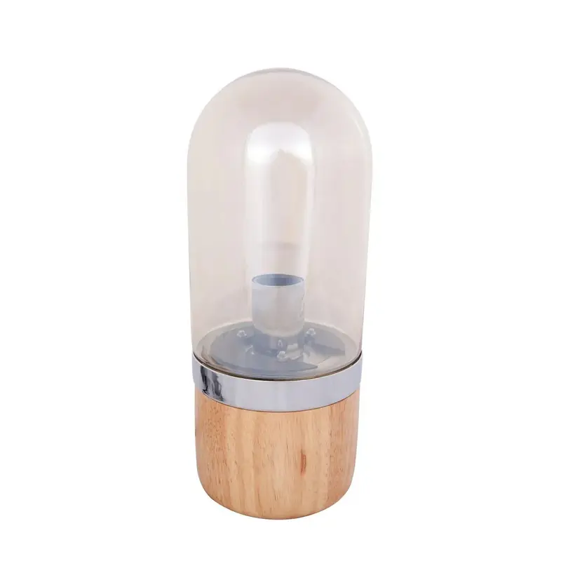 Tischlampe – Champagnerglas, Holzfuß Natur, Zeitlose Form - Malbi 525 | Kayoom