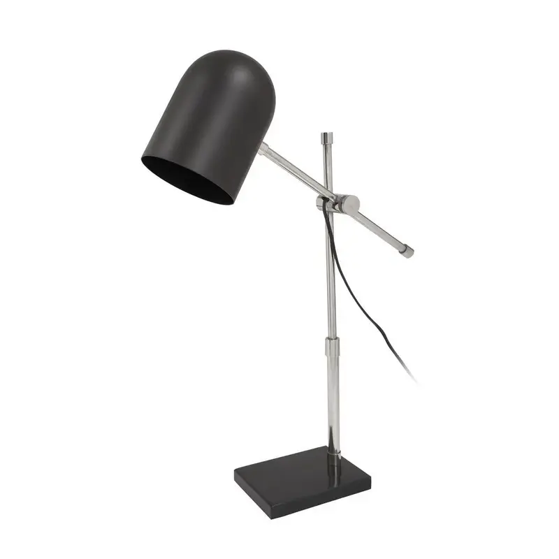 Tischlampe – Industrieller Stil, Silberne Akzente, Marmorfuß Unikat - Celeste 125 | Kayoom