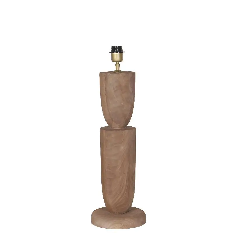Tischlampenfuß – Mangoholz Natur, doppelte Form, 55 cm hoch - Lorinne | PTMD