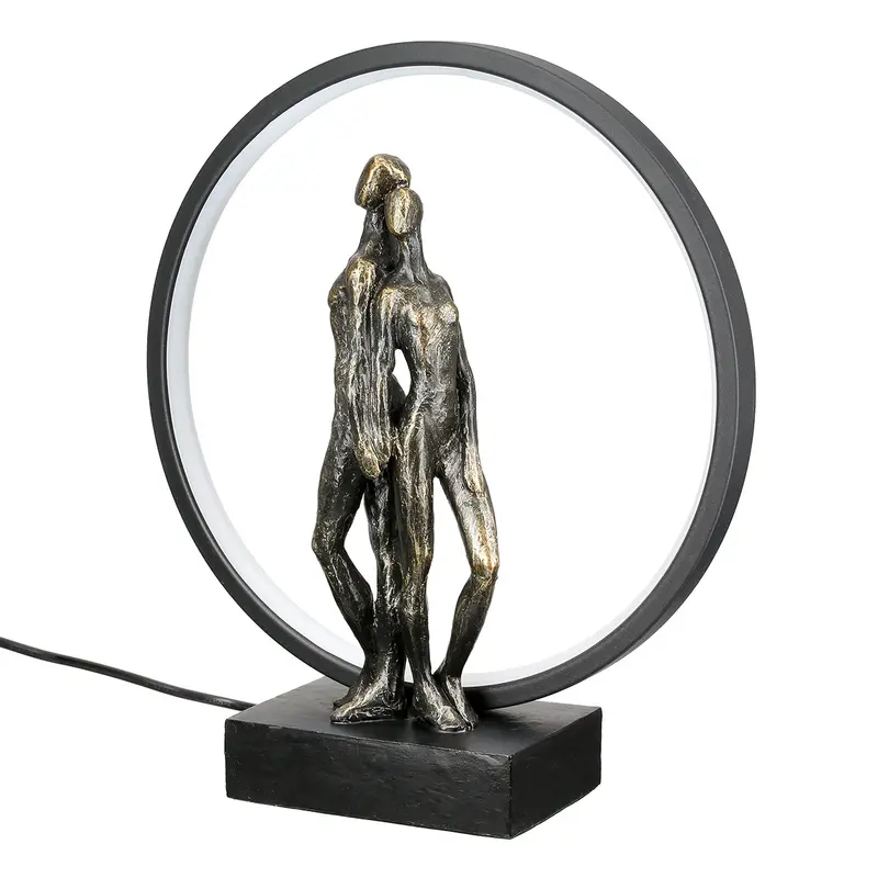 Tischleuchte – Bronze Optik, Paar Motiv, LED Beleuchtung - Herzleuchten | Gilde