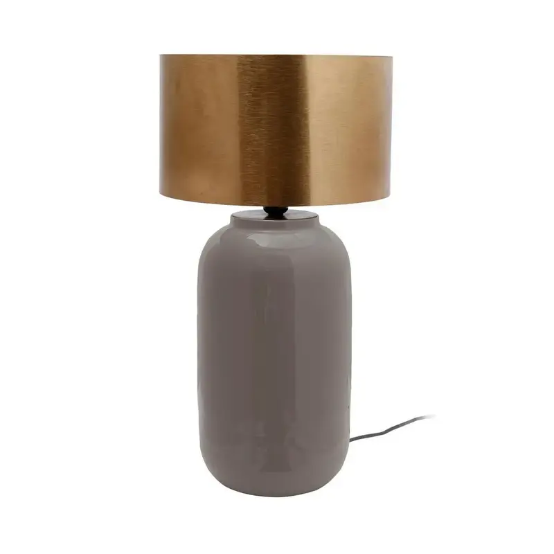 Tischleuchte – Grauer Lack, Goldene Akzente, Zeitlose Form - Art Deco 725 | Kayoom