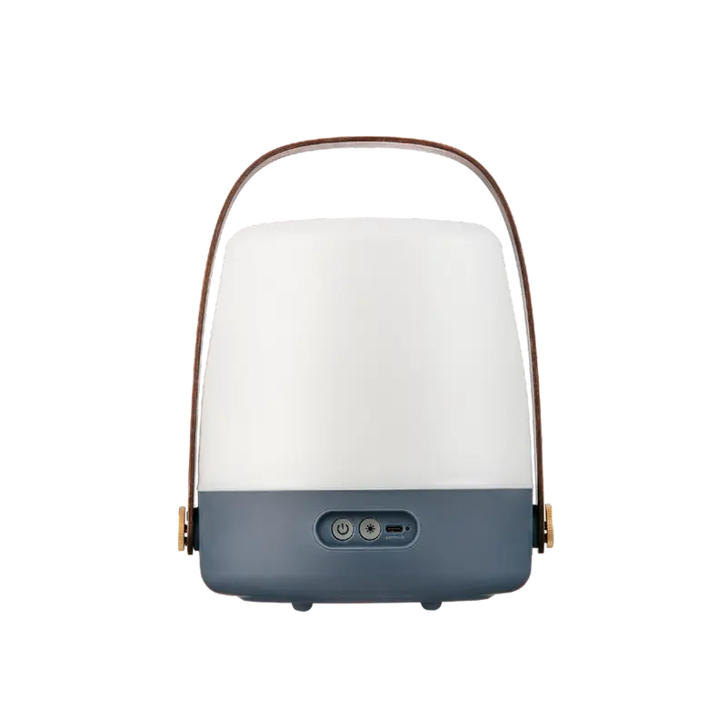 Tischleuchte in Ocean Blue mit dimmbarer warmweißer Beleuchtung, tragbarem Design und Holzgriff – Lite-Up | Kooduu