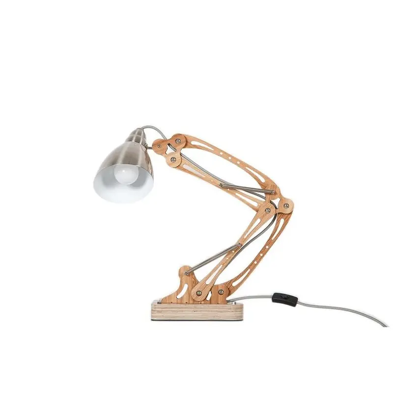 Tischleuchte – Mechanischer Stil, Dynamisches Design, Graues Finish - Merop | Kayoom