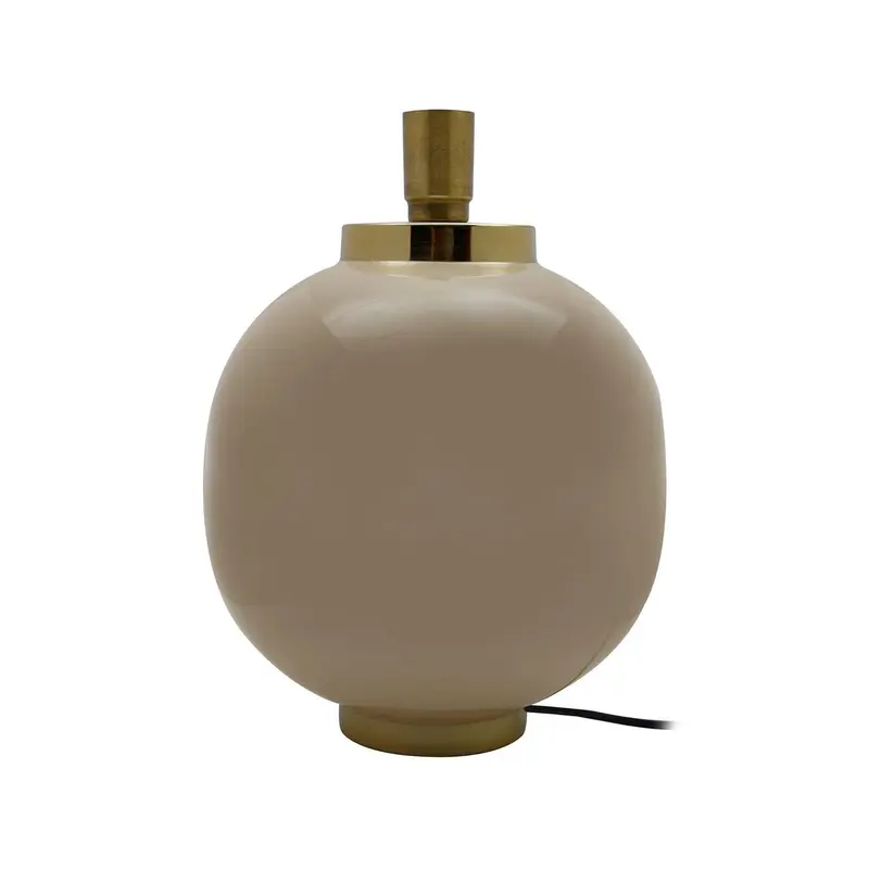 Tischleuchte – Taupefarbener Lack, Goldene Akzente, Glänzendes Finish - Art Deco 125 | Kayoom